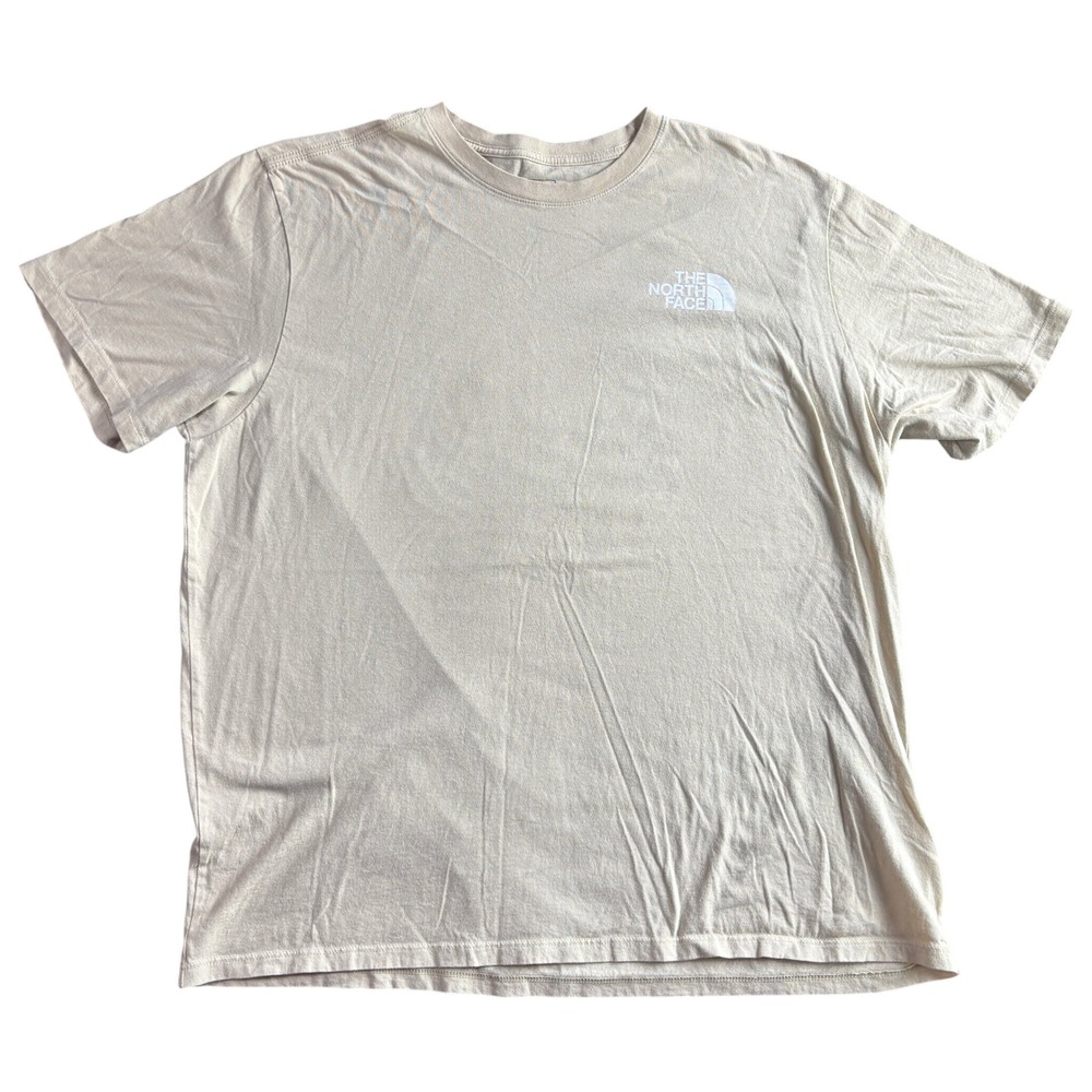 The North Face Mens XXL Tan Circular Design Graphic T-Shirt Never Stop Exploring